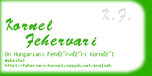 kornel fehervari business card